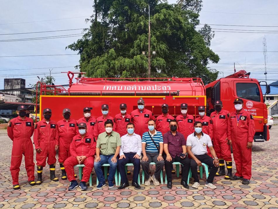 การฝึกซ้อมของเจ้าหน้าที่งานป้องกันและบรรเทาสาธารณภัย เทศบาลตำบลปะลุรู ประจำเดือนกรกฎาคม 2564
